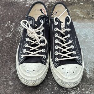 Acne Studios women’s black/Ivory canvas sneakers